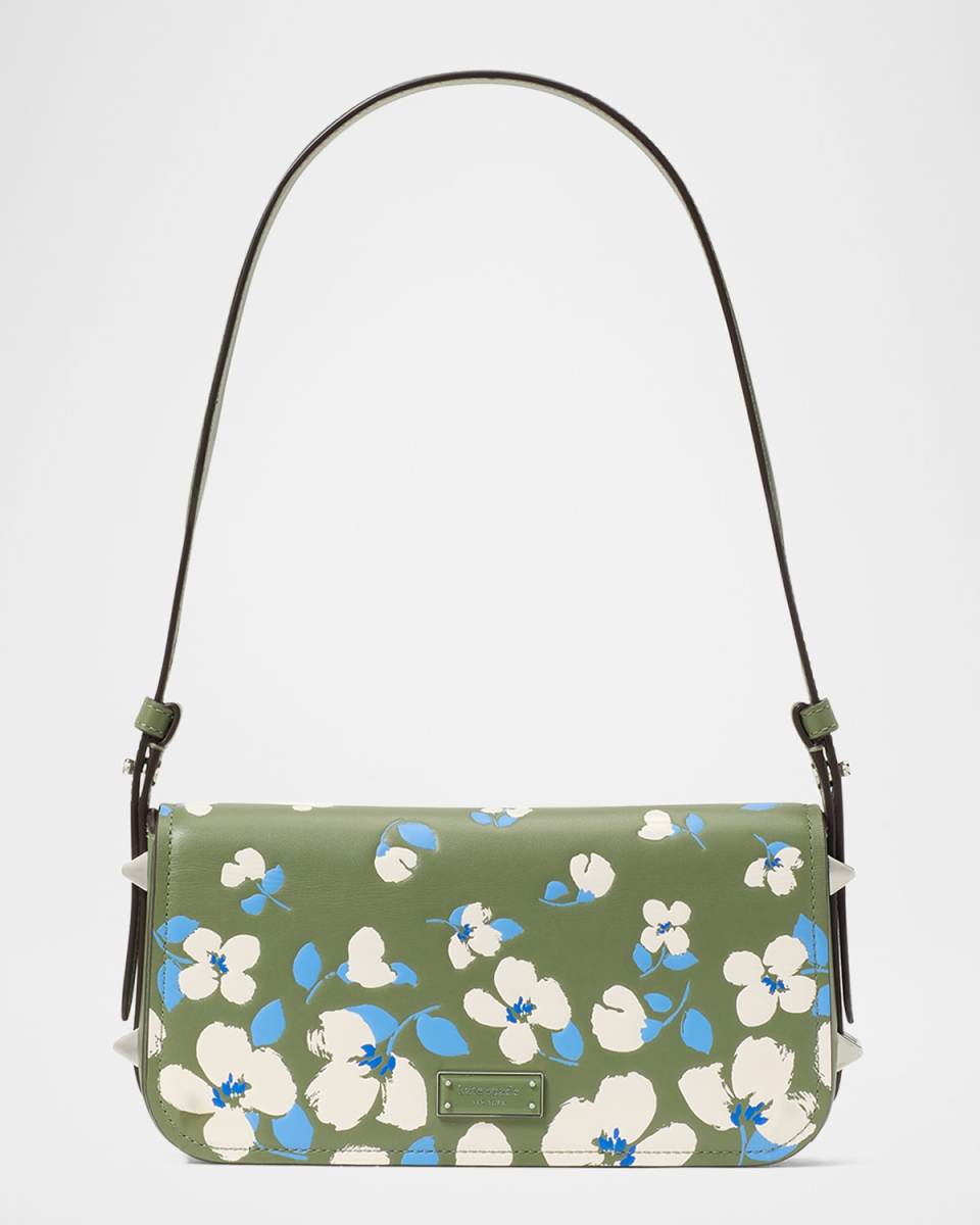 liv painterly bouquet embossed leather shoulder bag